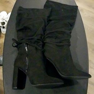 ShoeDazzle Black Knee Boots sz 10